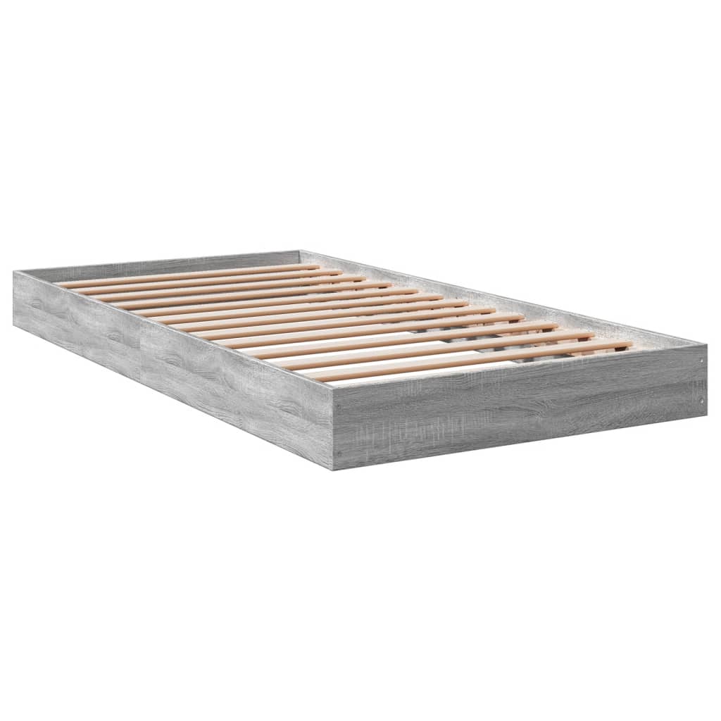 Bed Frame without Mattress Grey Sonoma 100x200 cm Engineered Wood