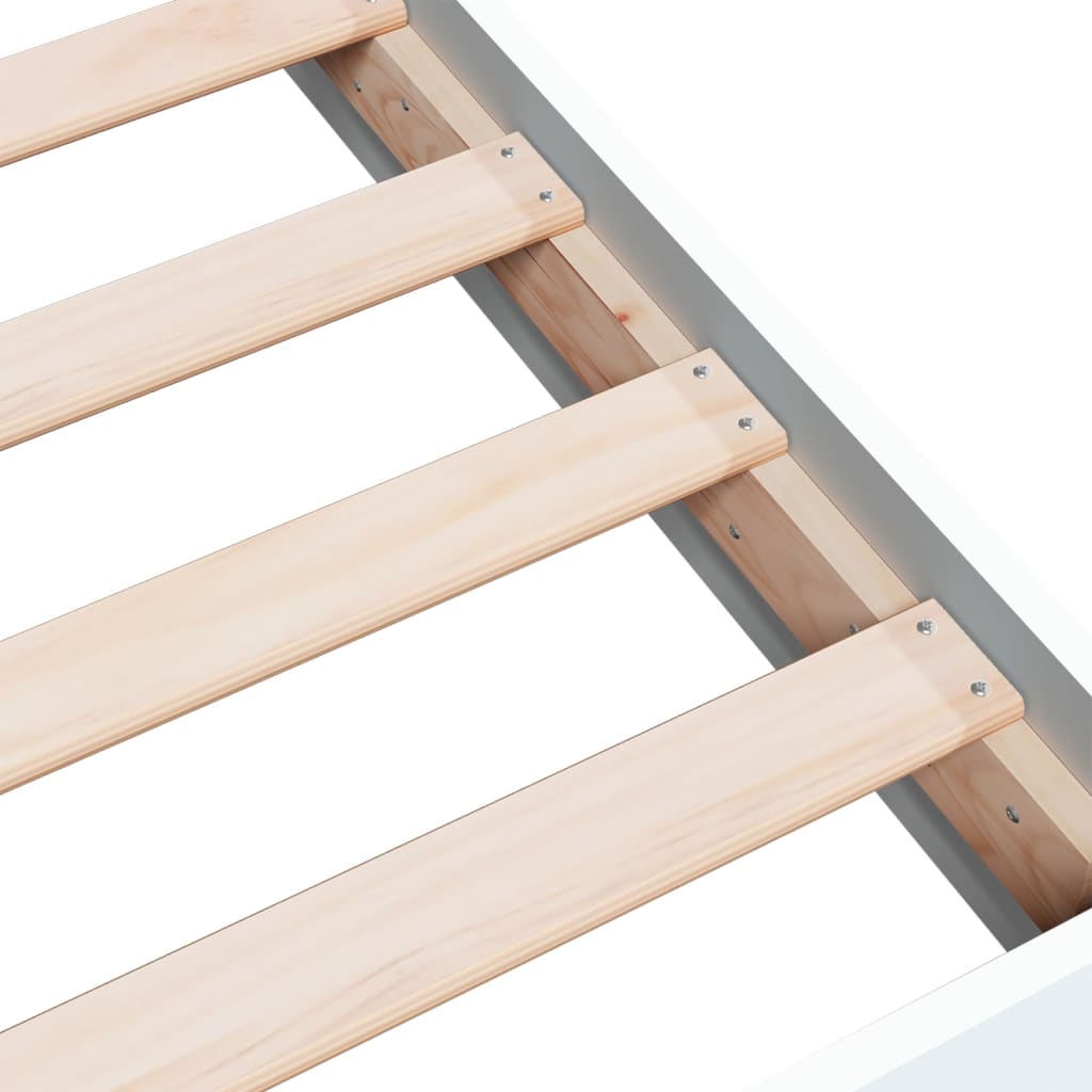 Bed Frame without Mattress White 75x190 cm Small Single Engineered Wood