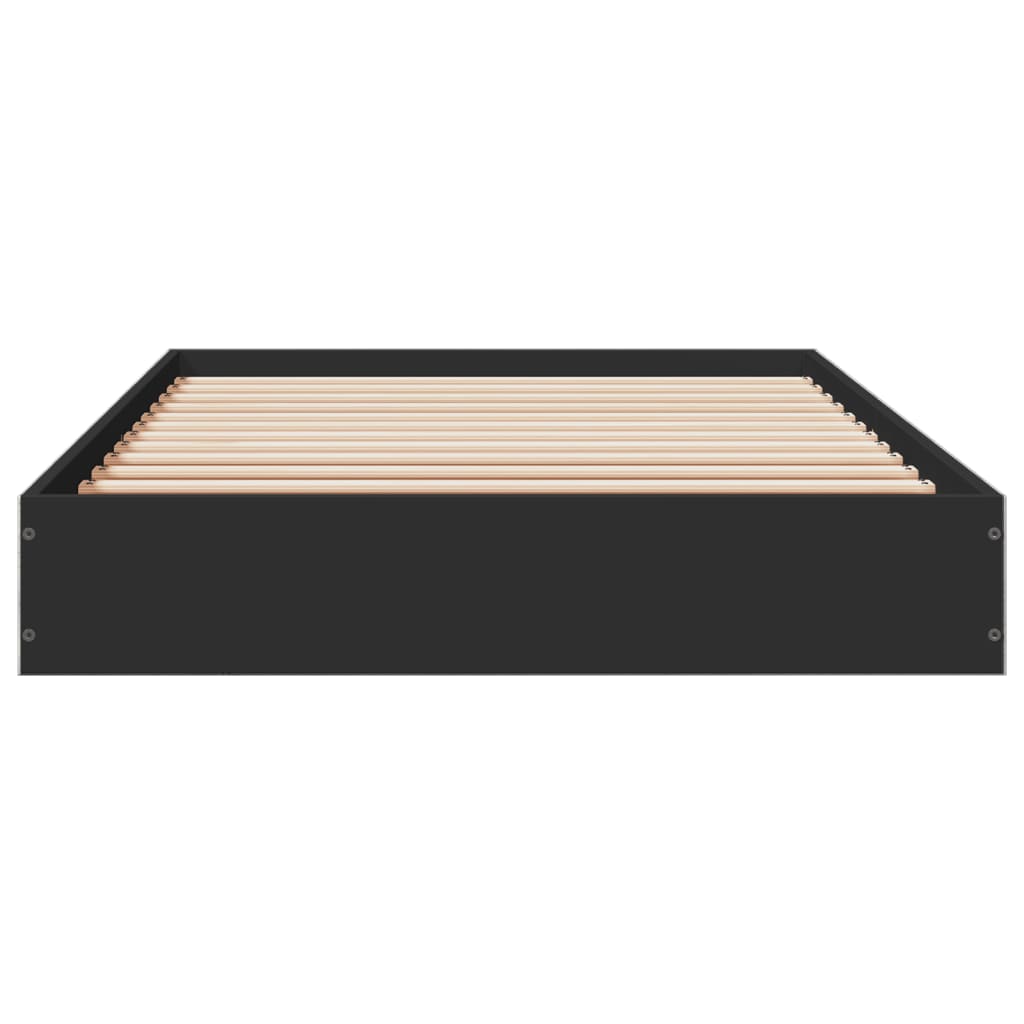 Bed Frame without Mattress Black 75x190 cm Small Single Engineered Wood