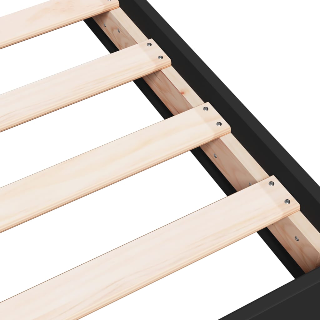 Bed Frame without Mattress Black 75x190 cm Small Single Engineered Wood