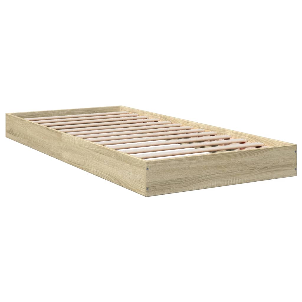 Bed Frame without Mattress Sonoma Oak 75x190 cm Small Single Engineered Wood