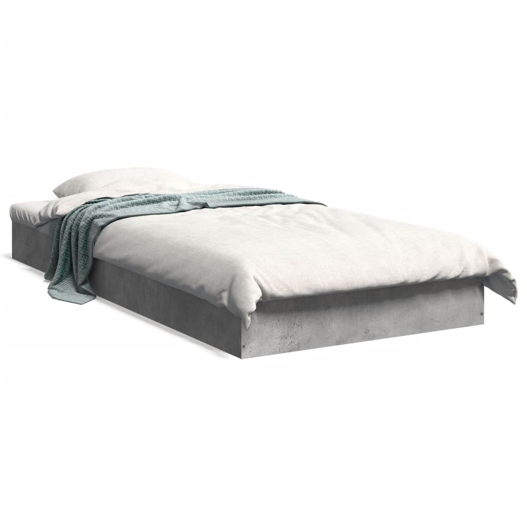 Bed Frame without Mattress Concrete Grey 75x190 cm Small Single