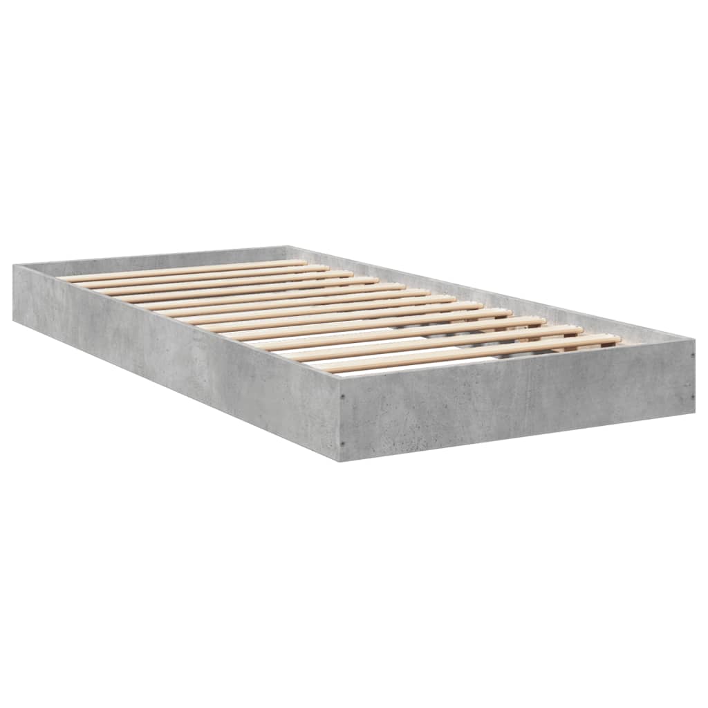 Bed Frame without Mattress Concrete Grey 75x190 cm Small Single