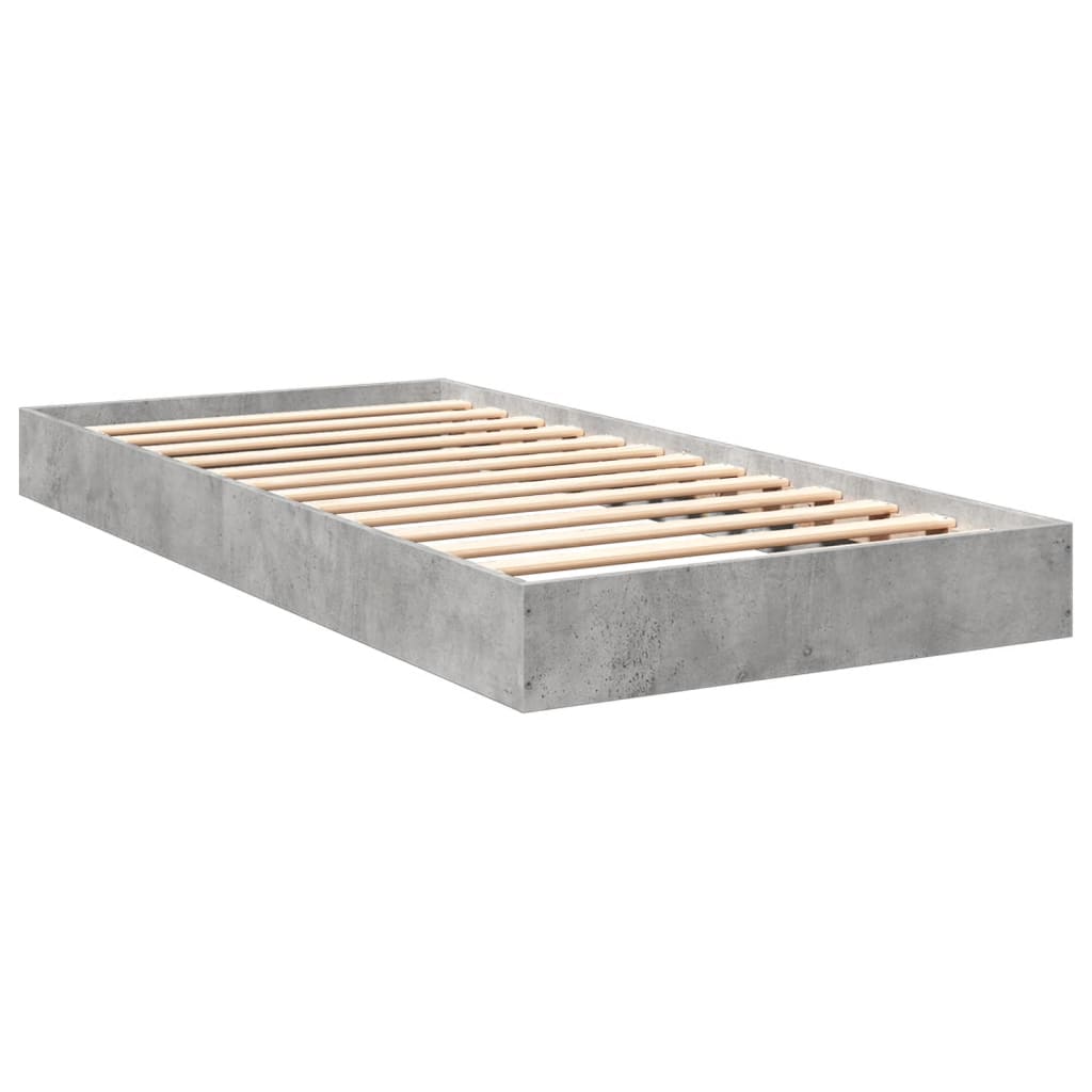Bed Frame without Mattress Concrete Grey 75x190 cm Small Single