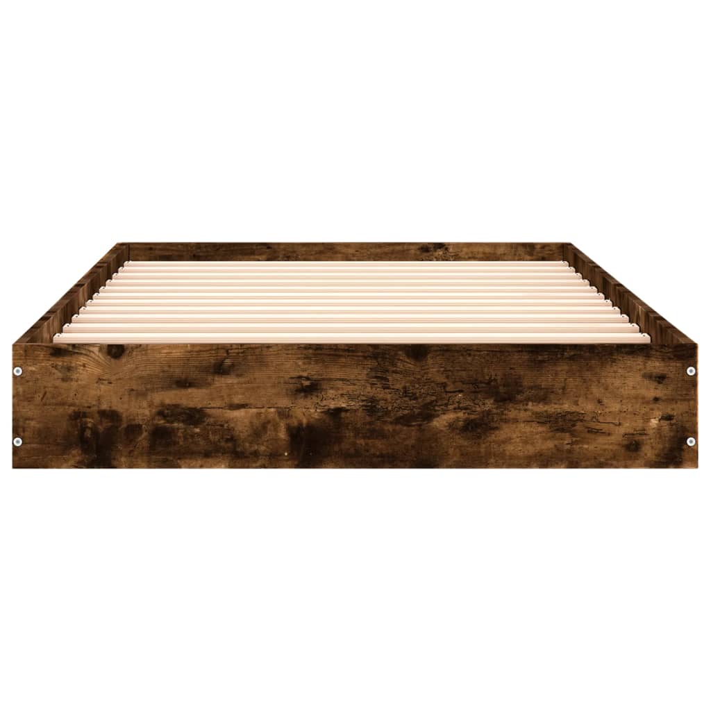 Bed Frame without Mattress Smoked Oak 75x190 cm Small Single Engineered Wood