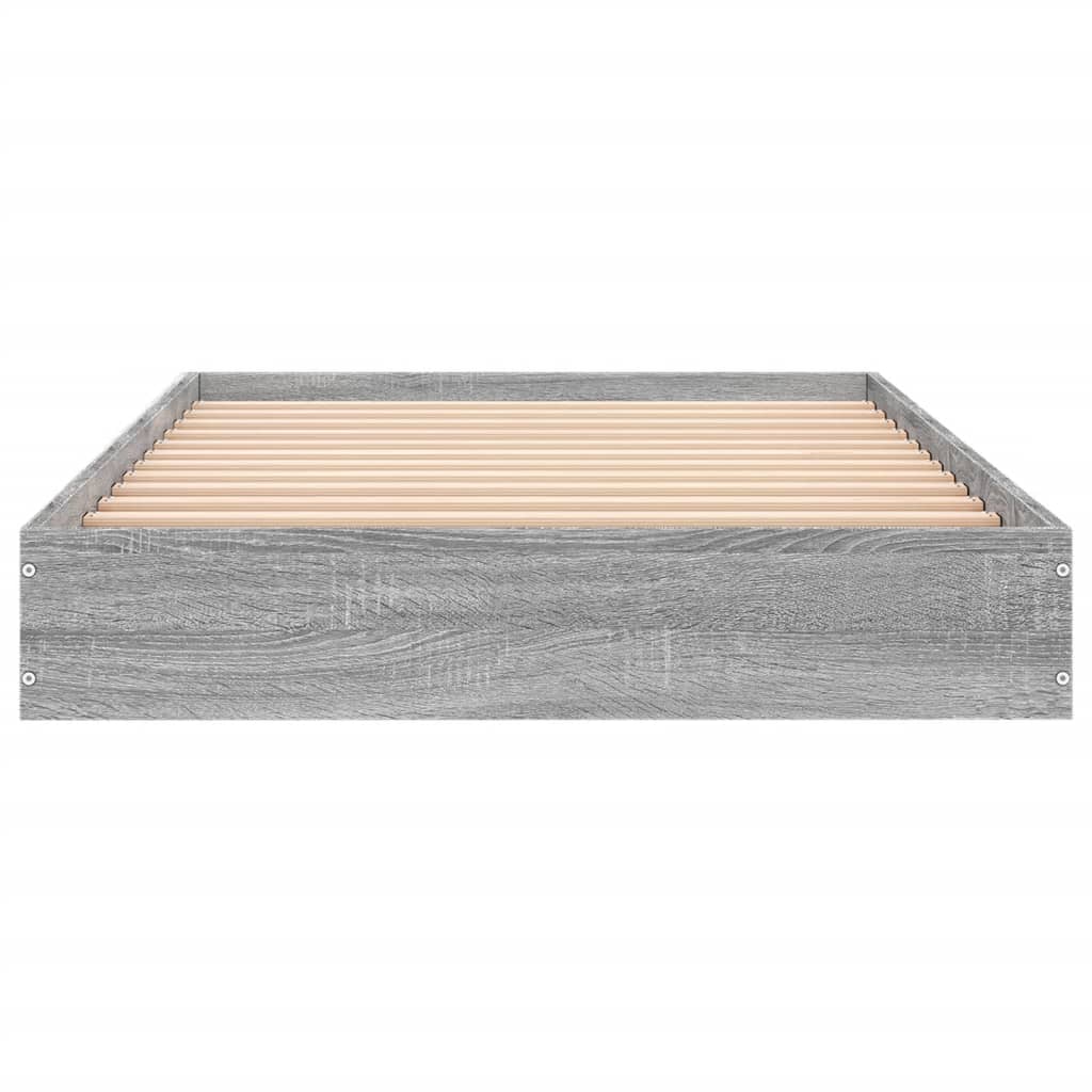 Bed Frame without Mattress Grey Sonoma 75x190 cm Small Single Engineered Wood
