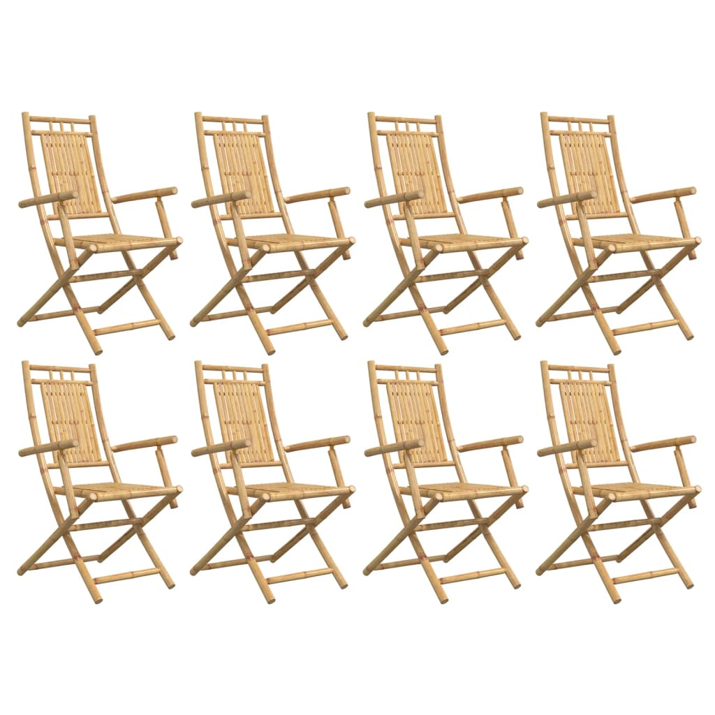 Folding Garden Chairs 8 pcs 53x66x99 cm Bamboo
