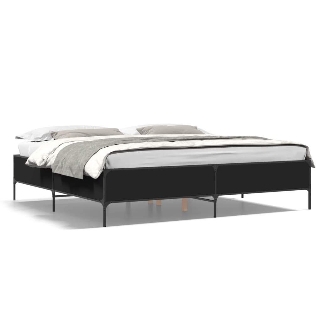 Bed Frame without Mattress Black 200x200 cm