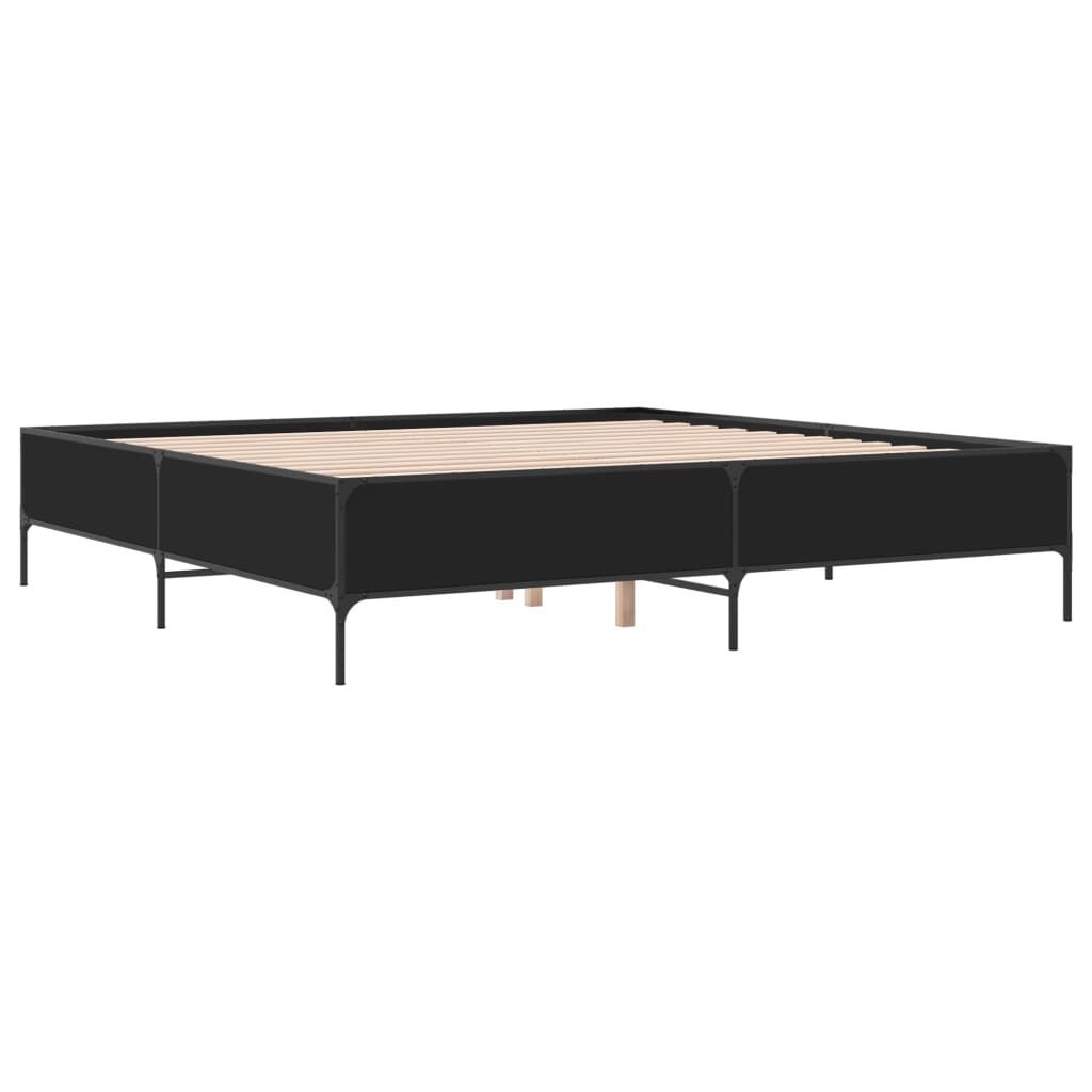 Bed Frame without Mattress Black 200x200 cm