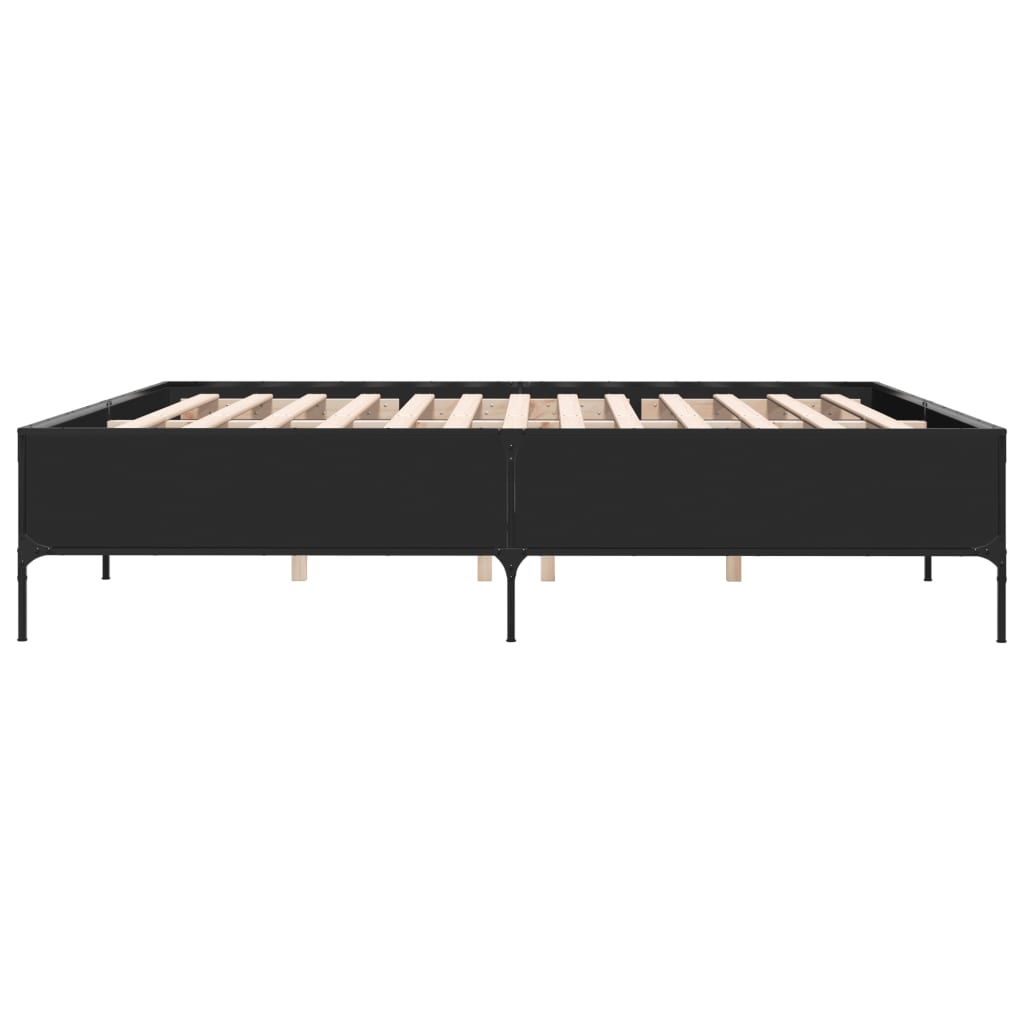 Bed Frame without Mattress Black 200x200 cm
