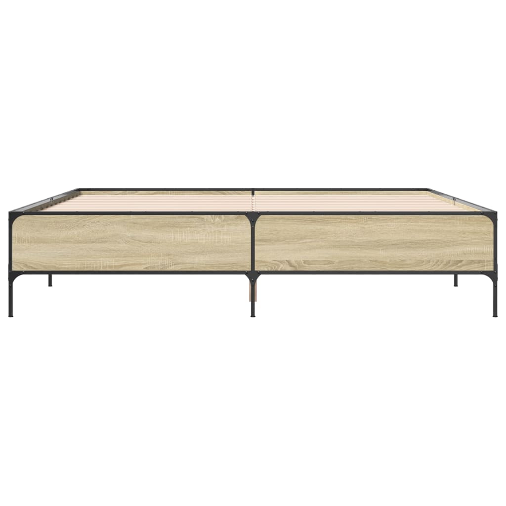 Bed Frame without Mattress Sonoma Oak 200x200 cm