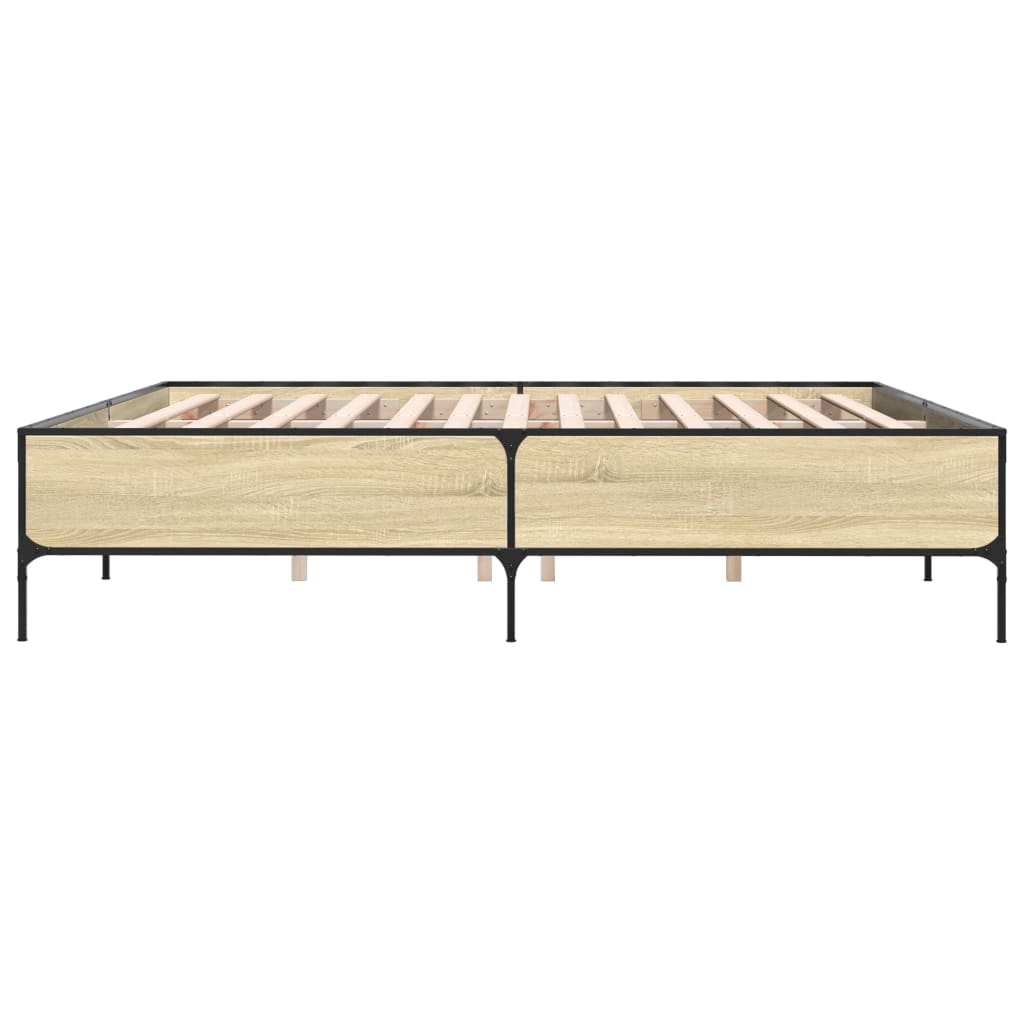 Bed Frame without Mattress Sonoma Oak 200x200 cm