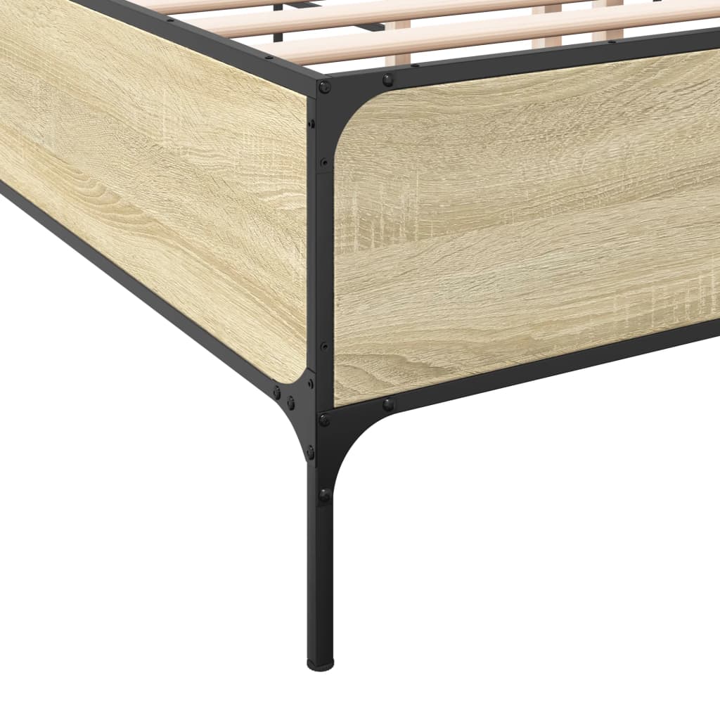 Bed Frame without Mattress Sonoma Oak 200x200 cm
