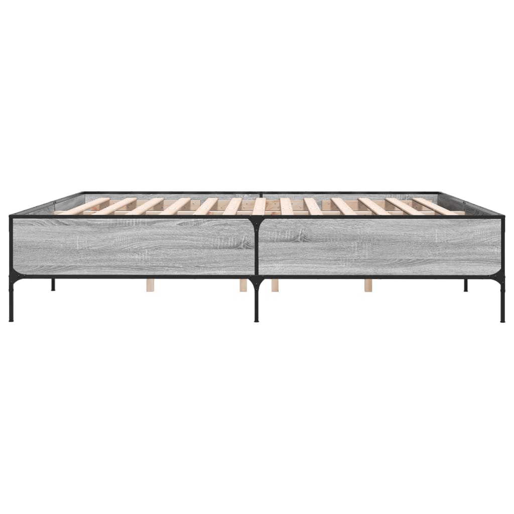 Bed Frame without Mattress Grey Sonoma 200x200 cm