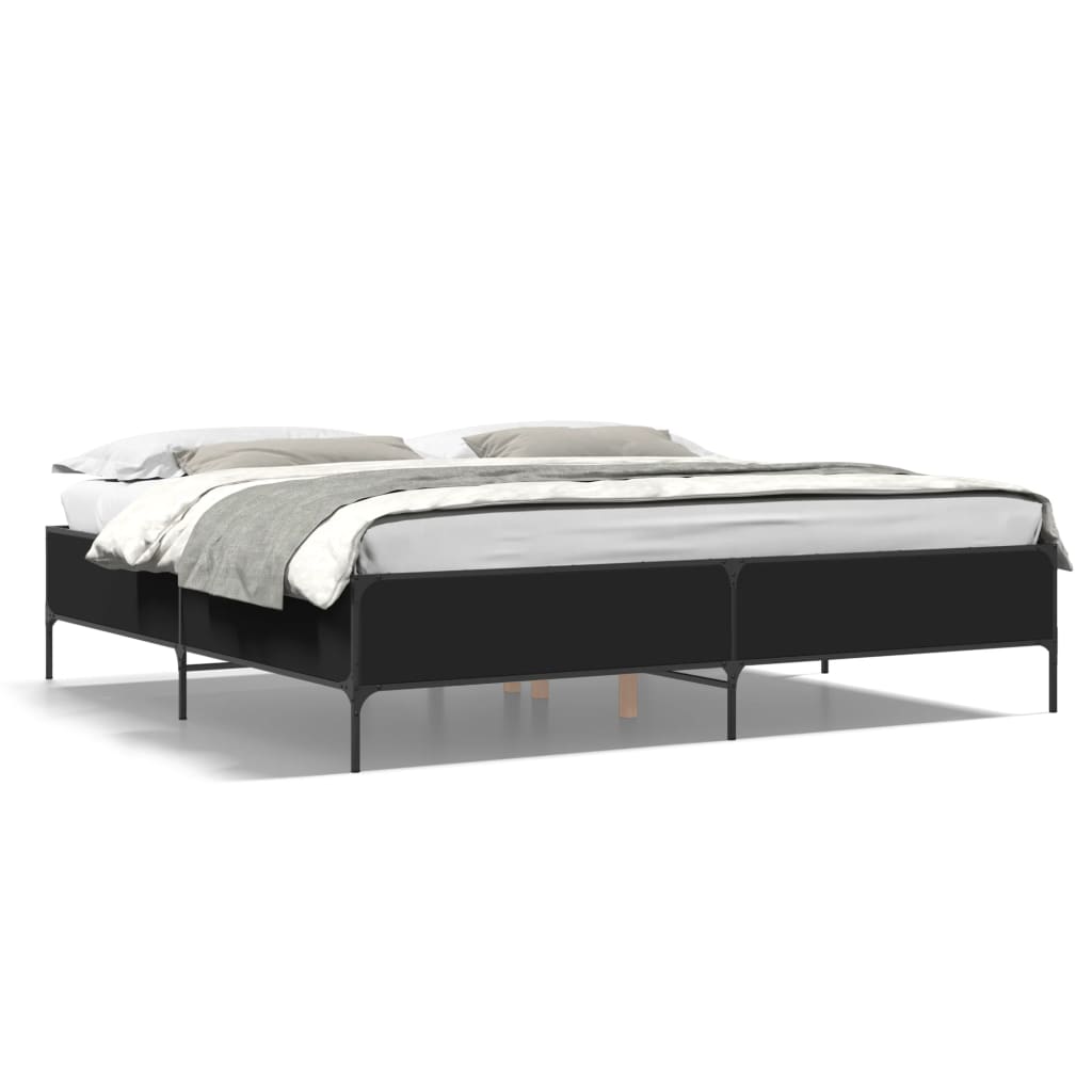 Bed Frame without Mattress Black 180x200 cm Super King