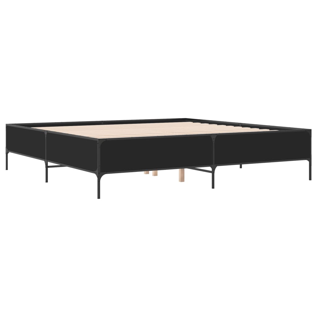 Bed Frame without Mattress Black 180x200 cm Super King