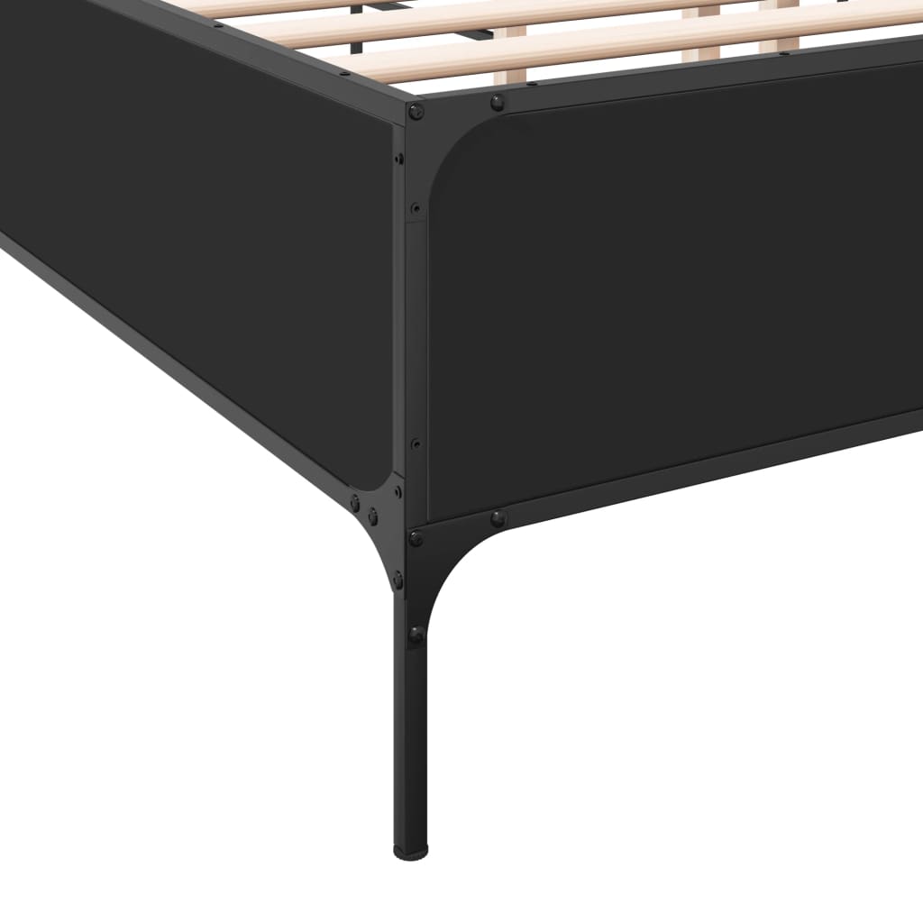 Bed Frame without Mattress Black 180x200 cm Super King