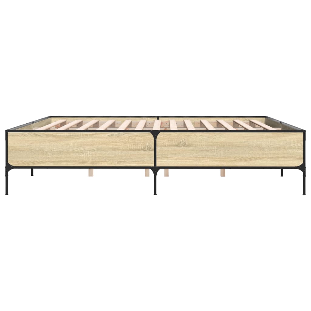 Bed Frame without Mattress Sonoma Oak 180x200 cm Super King