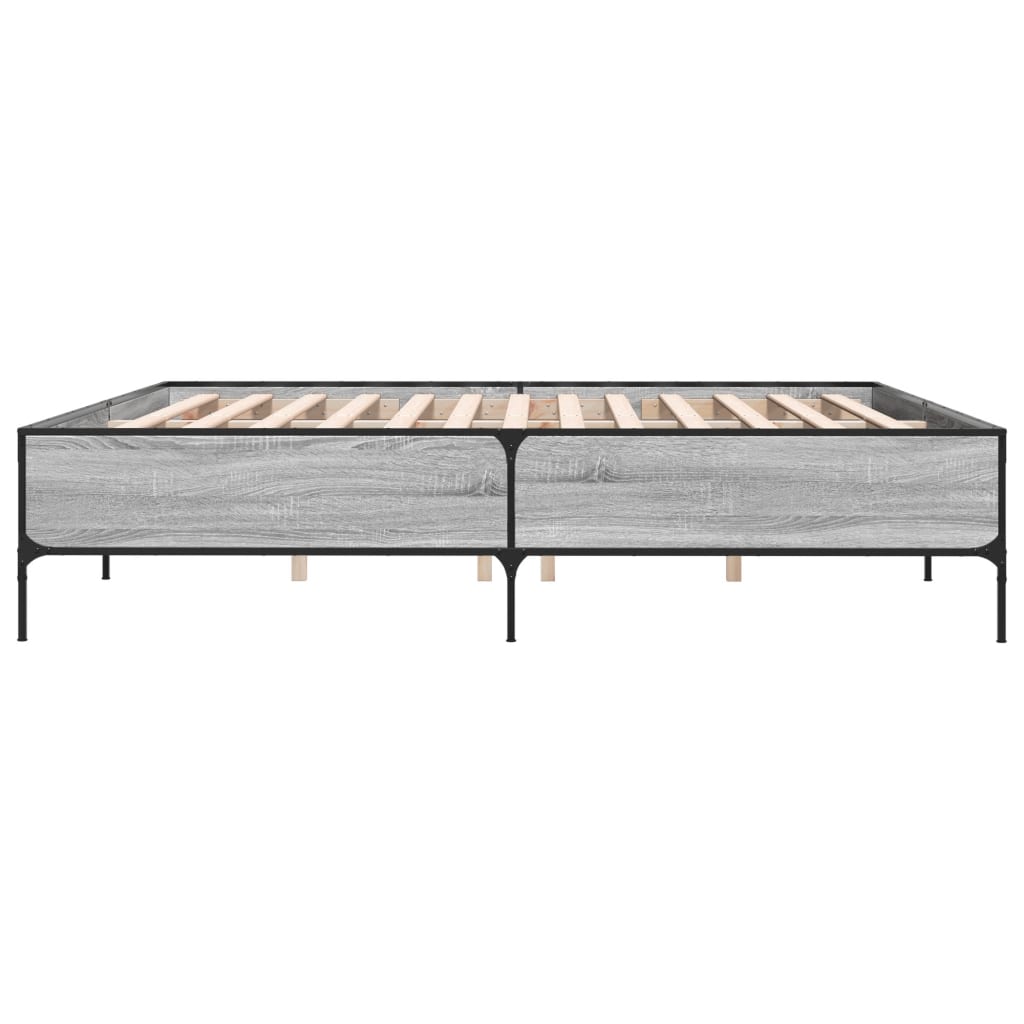 Bed Frame without Mattress Grey Sonoma 180x200 cm Super King