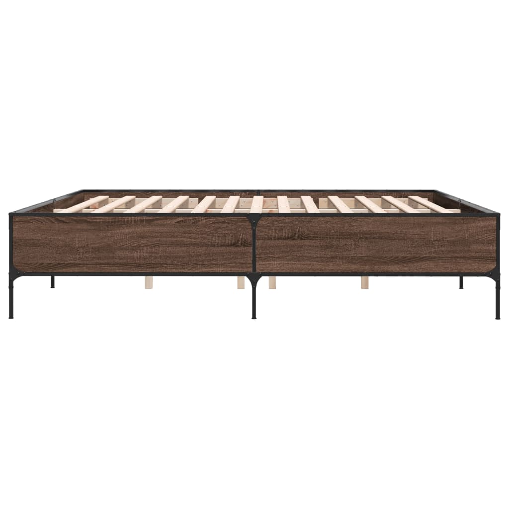 Bed Frame without Mattress Brown Oak 180x200 cm Super King