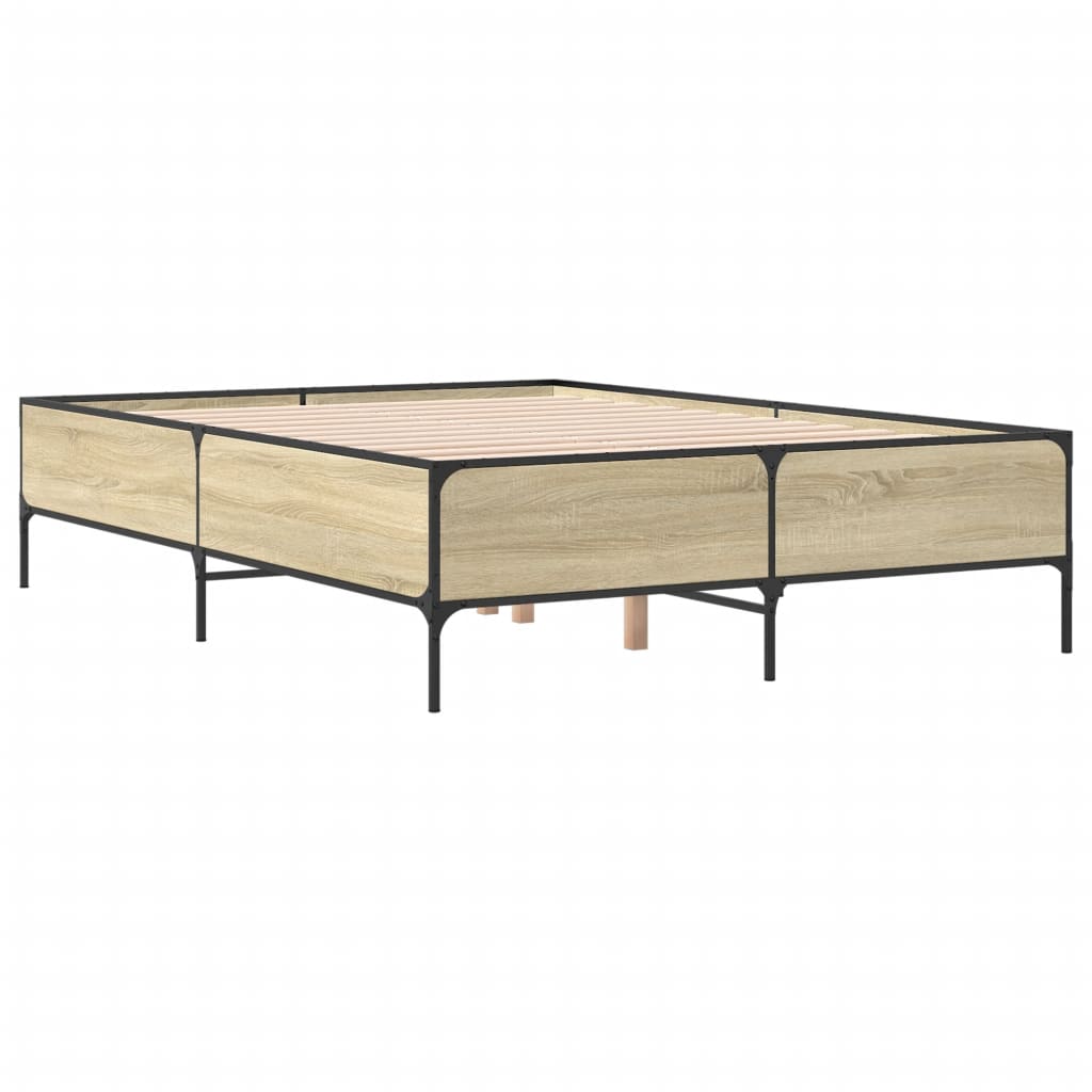 Bed Frame without Mattress Sonoma Oak 160x200 cm