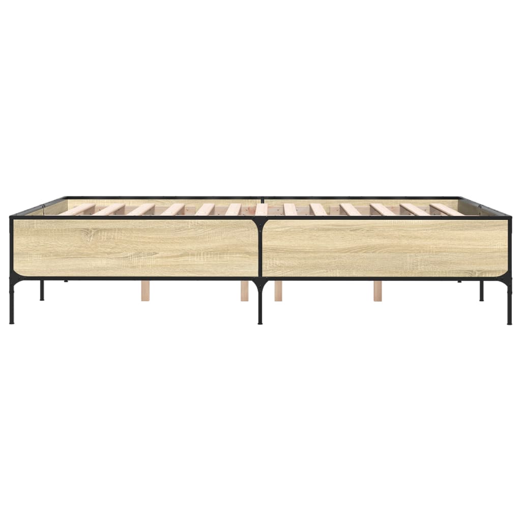 Bed Frame without Mattress Sonoma Oak 150x200 cm King Size