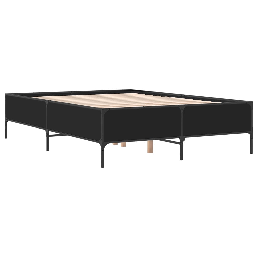 Bed Frame without Mattress Black 140x200 cm