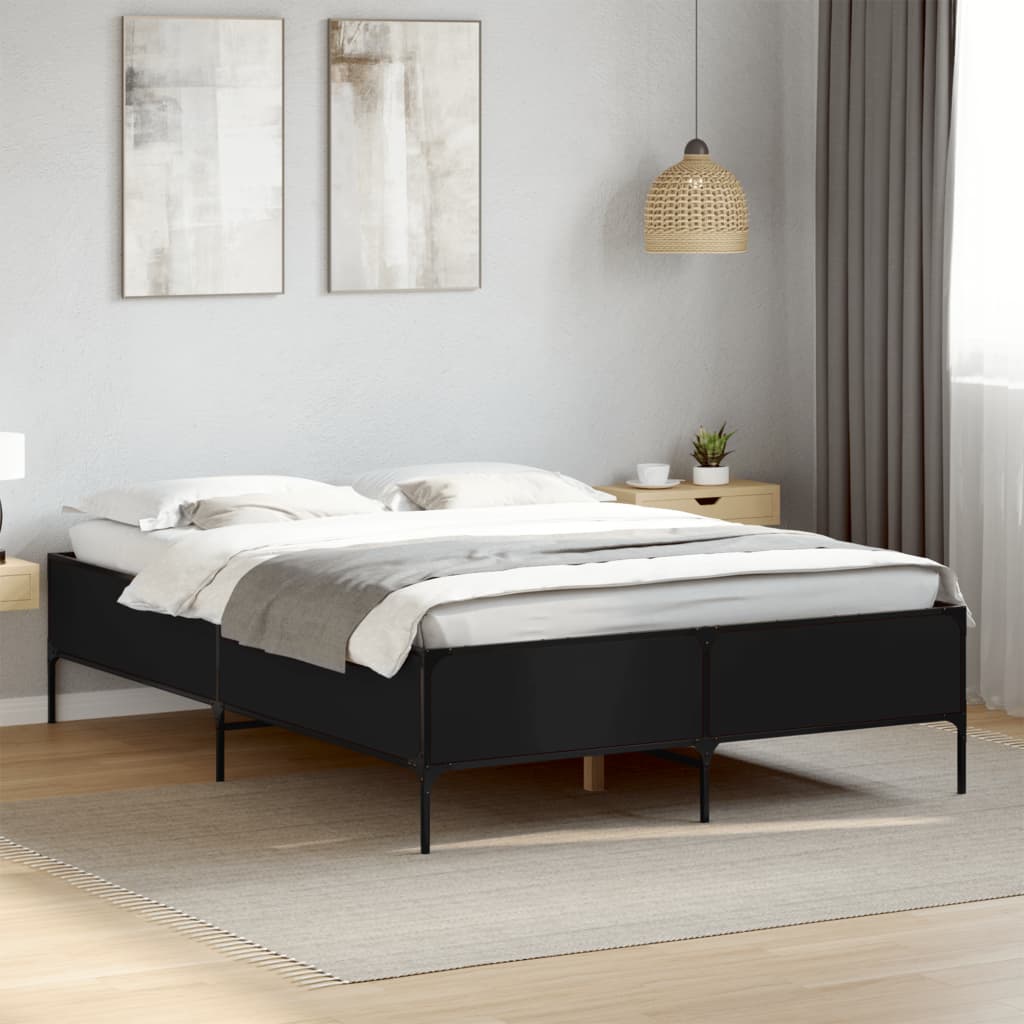 Bed Frame without Mattress Black 140x200 cm