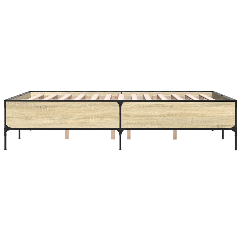 Bed Frame without Mattress Sonoma Oak 140x200 cm