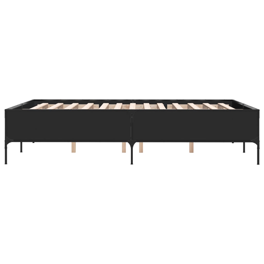 Bed Frame without Mattress Black 120x200 cm