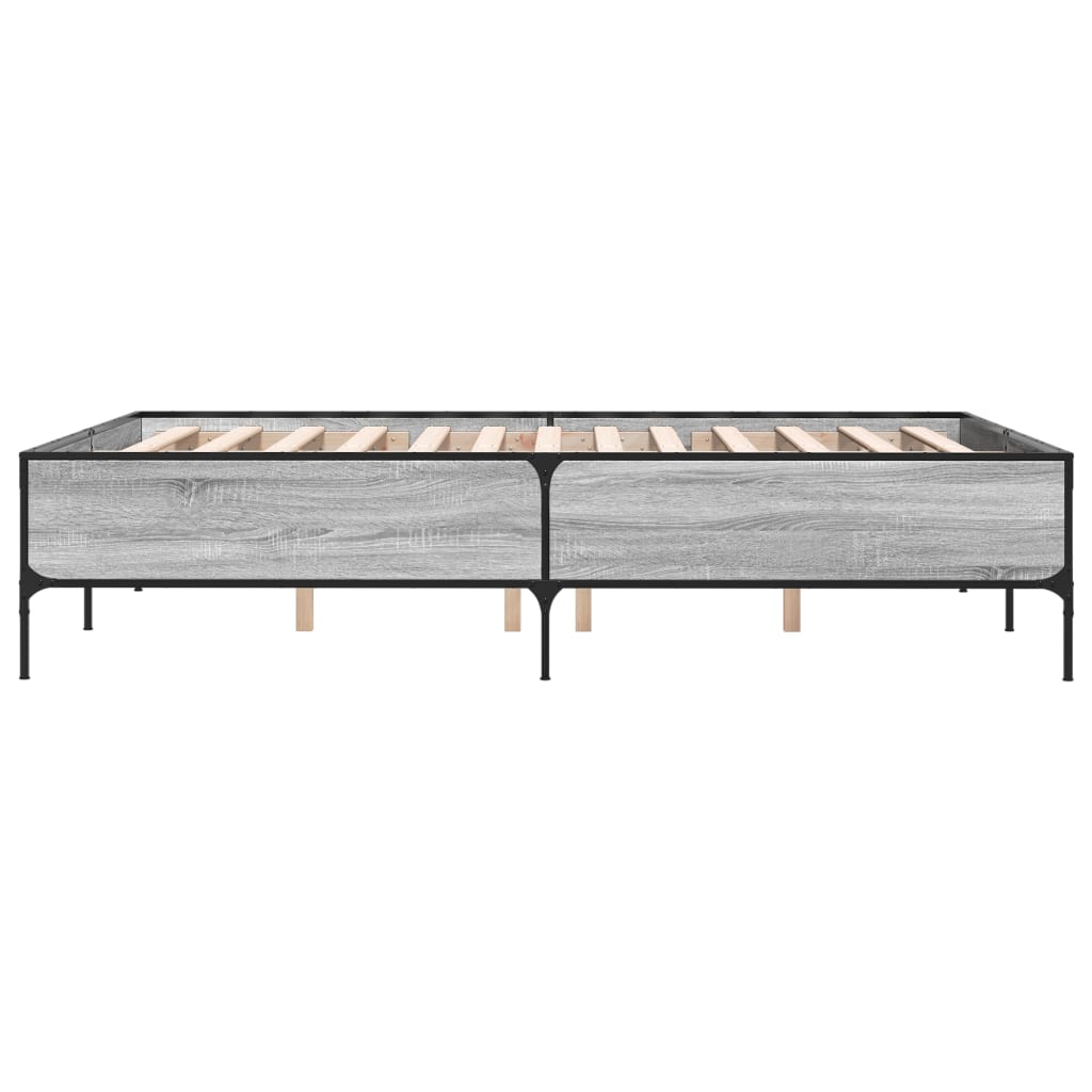Bed Frame without Mattress Grey Sonoma 120x200 cm