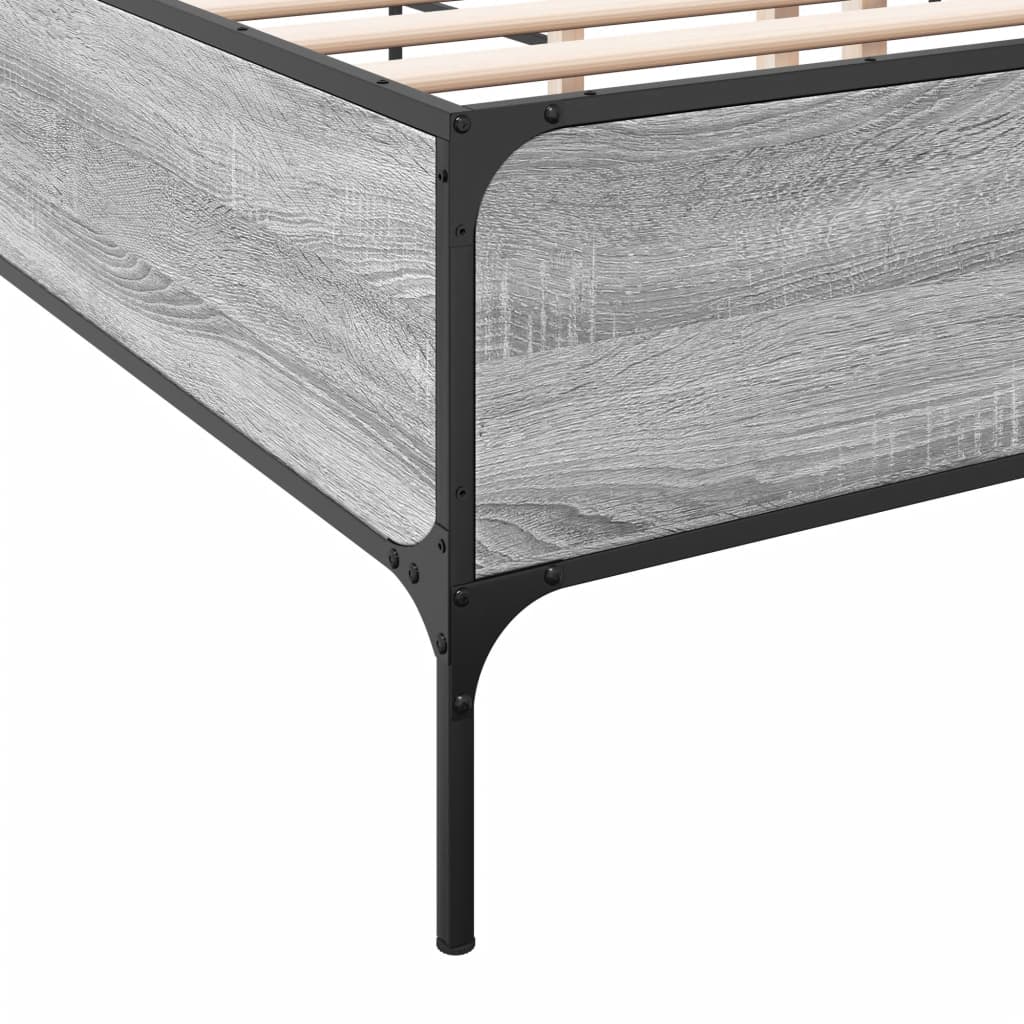 Bed Frame without Mattress Grey Sonoma 120x200 cm
