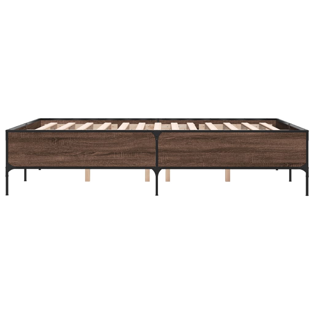 Bed Frame without Mattress Brown Oak 120x200 cm