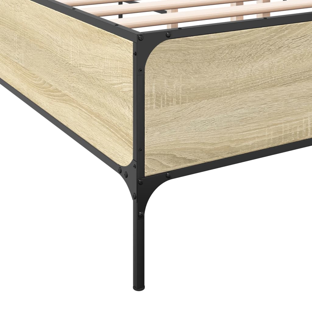 Bed Frame without Mattress Sonoma Oak 135x190 cm Double