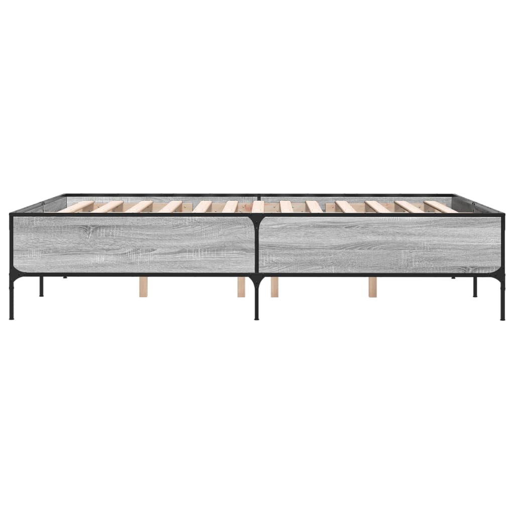 Bed Frame without Mattress Grey Sonoma 120x190 cm Small Double