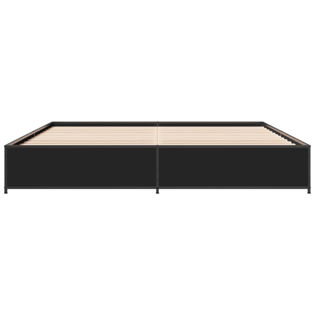 Bed Frame without Mattress Black 200x200 cm