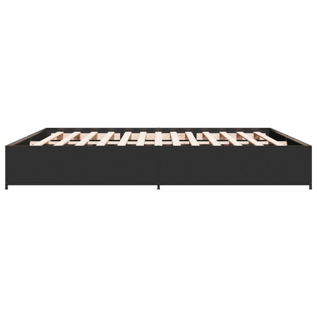Bed Frame without Mattress Black 200x200 cm