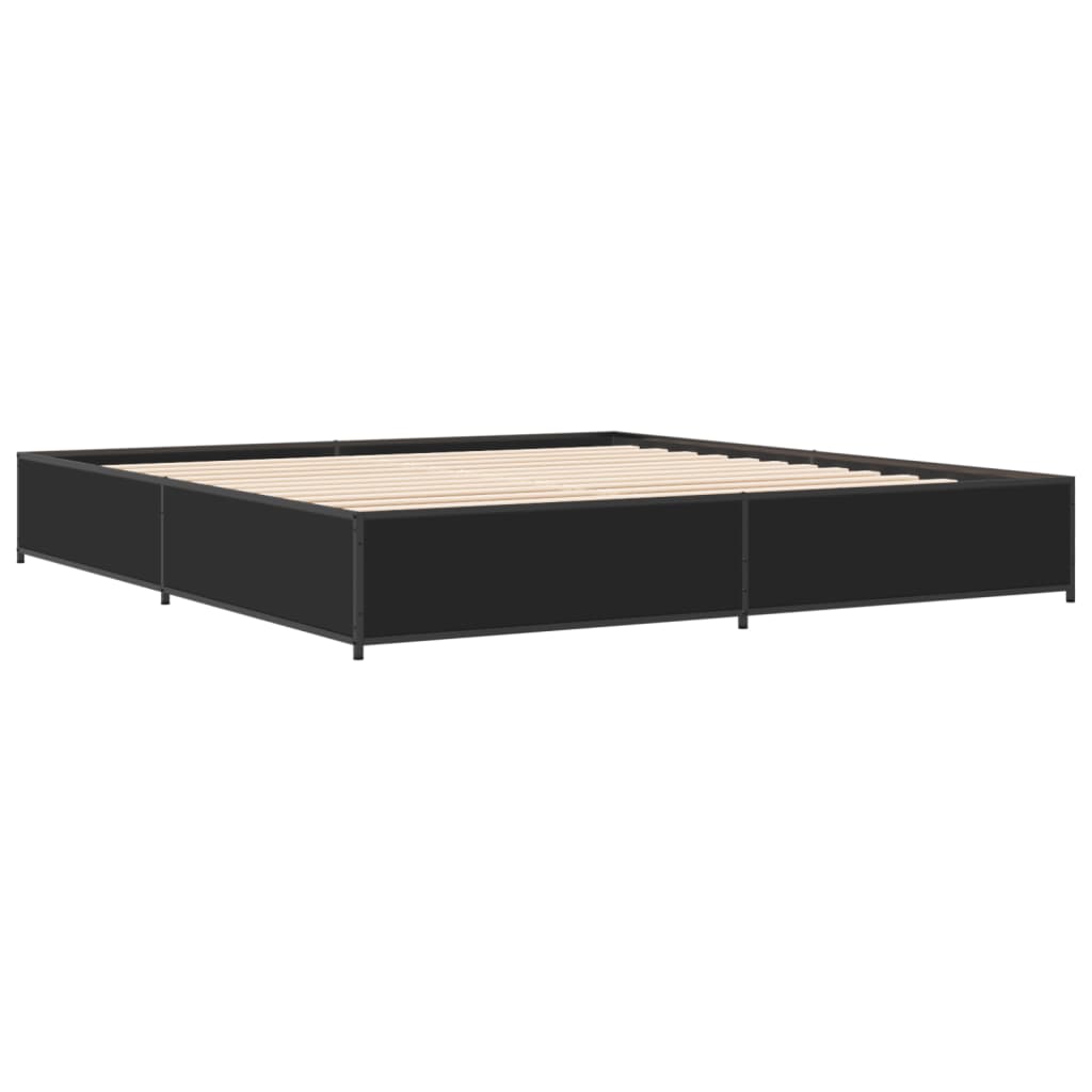 Bed Frame without Mattress Black 200x200 cm