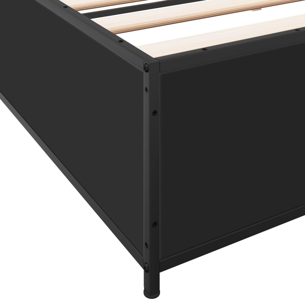 Bed Frame without Mattress Black 200x200 cm