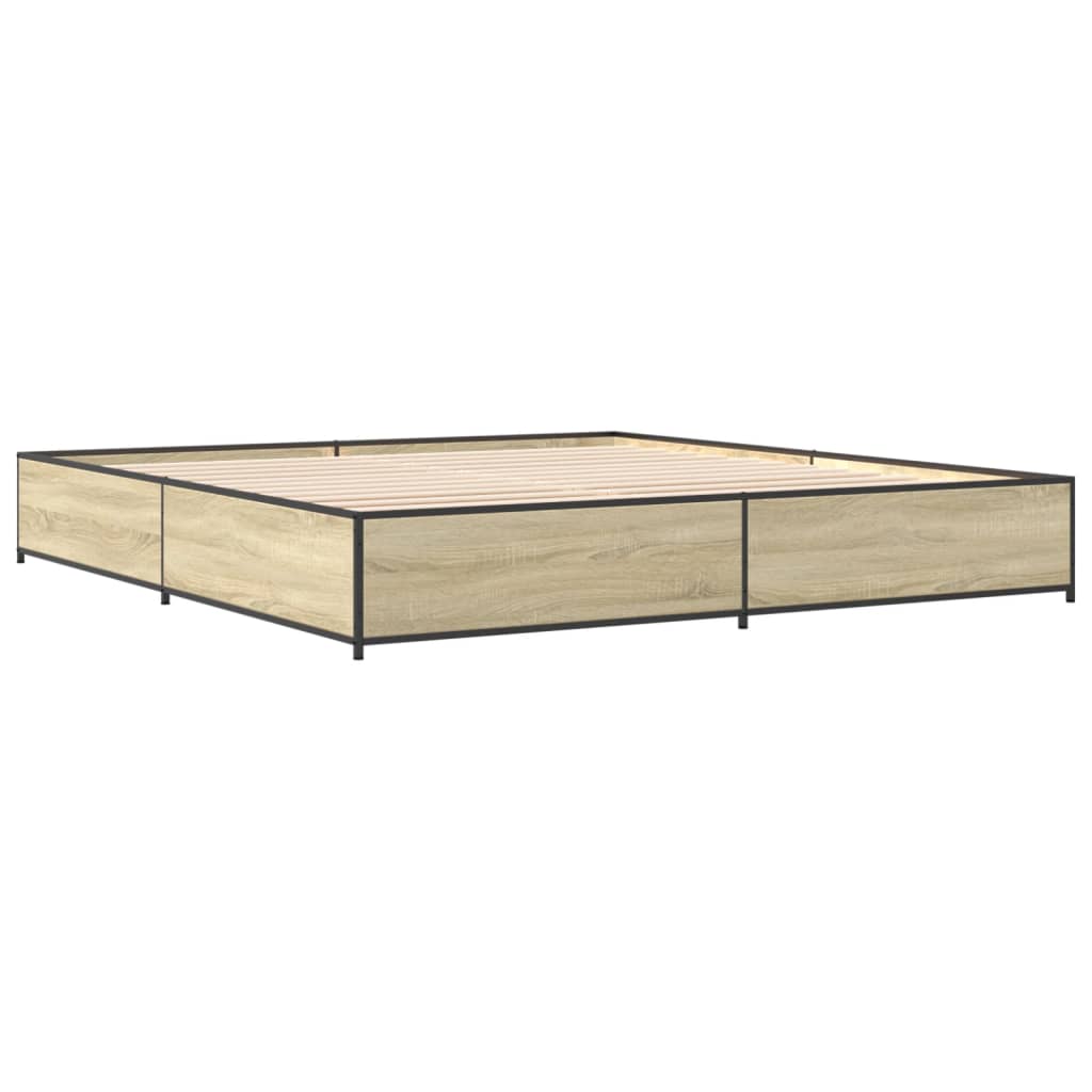 Bed Frame without Mattress Sonoma Oak 200x200 cm