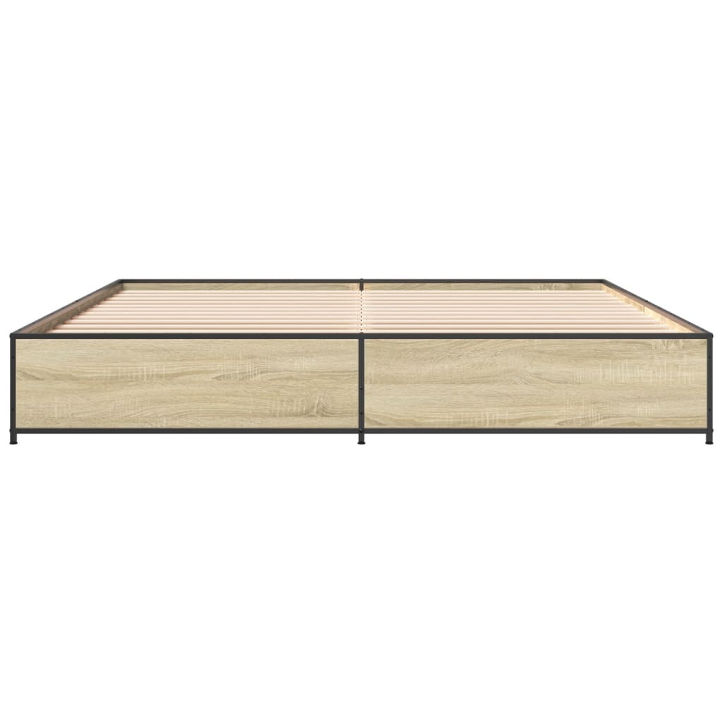 Bed Frame without Mattress Sonoma Oak 200x200 cm