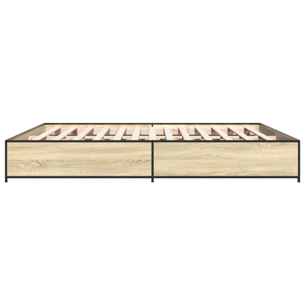Bed Frame without Mattress Sonoma Oak 200x200 cm