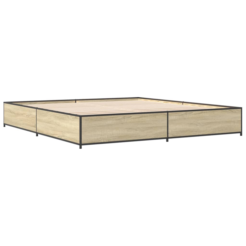 Bed Frame without Mattress Sonoma Oak 200x200 cm