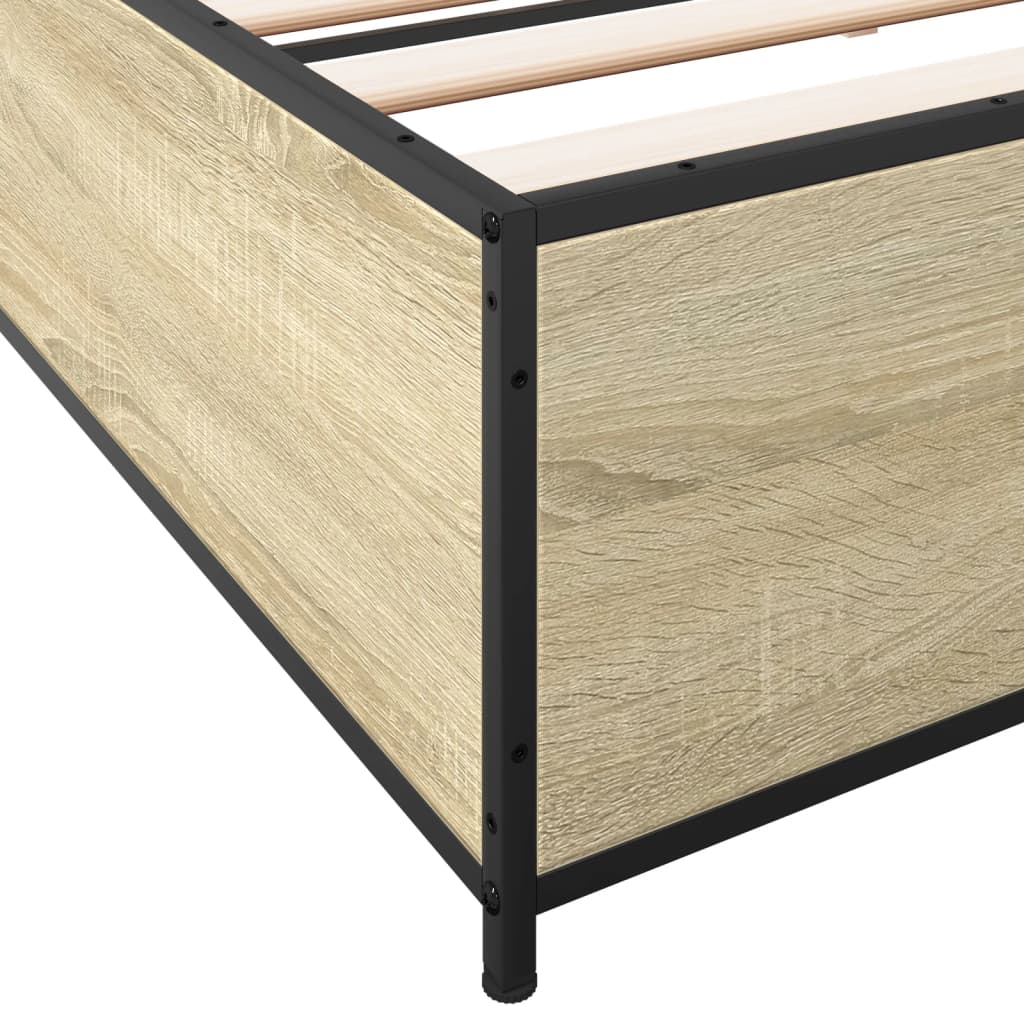 Bed Frame without Mattress Sonoma Oak 200x200 cm