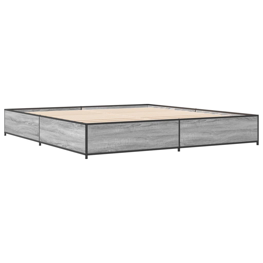 Bed Frame without Mattress Grey Sonoma 200x200 cm