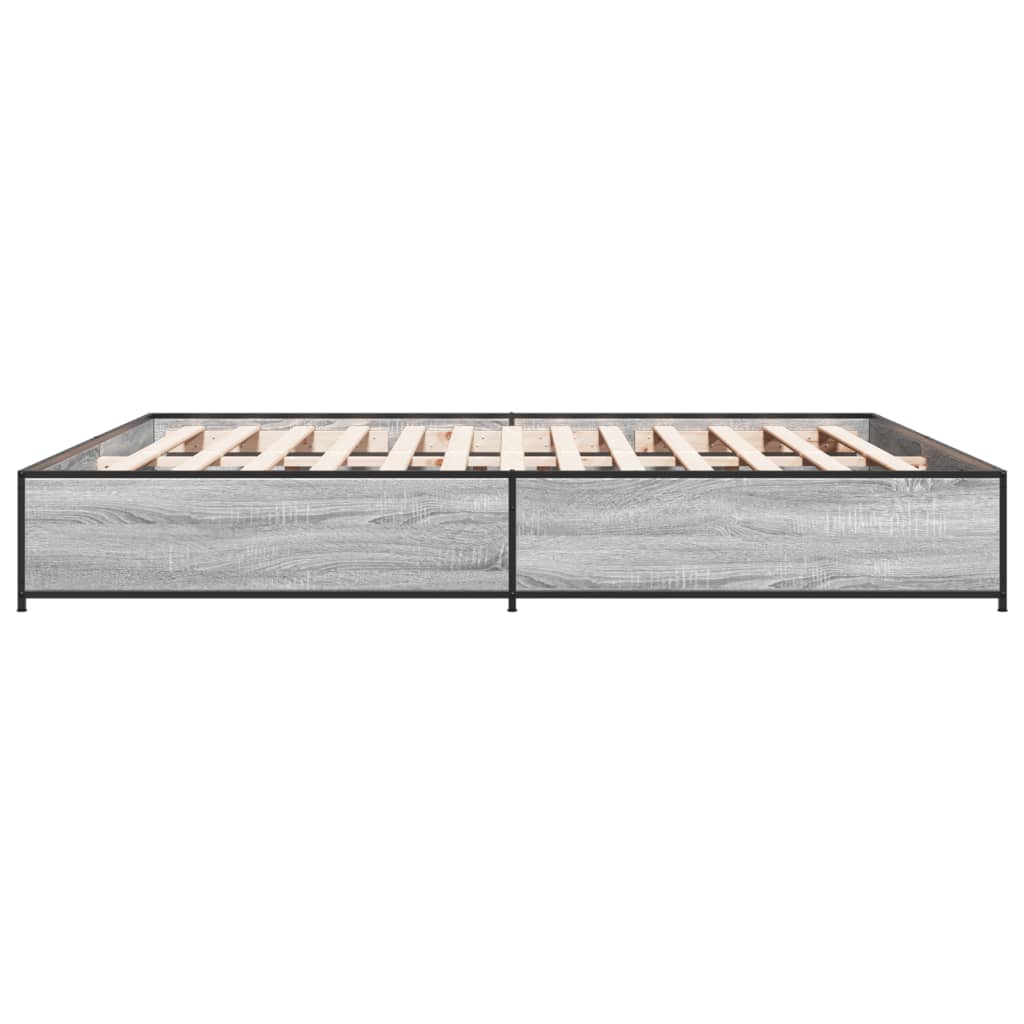 Bed Frame without Mattress Grey Sonoma 200x200 cm