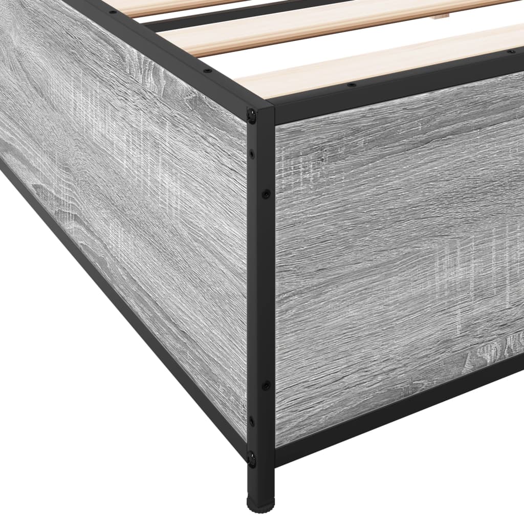 Bed Frame without Mattress Grey Sonoma 200x200 cm