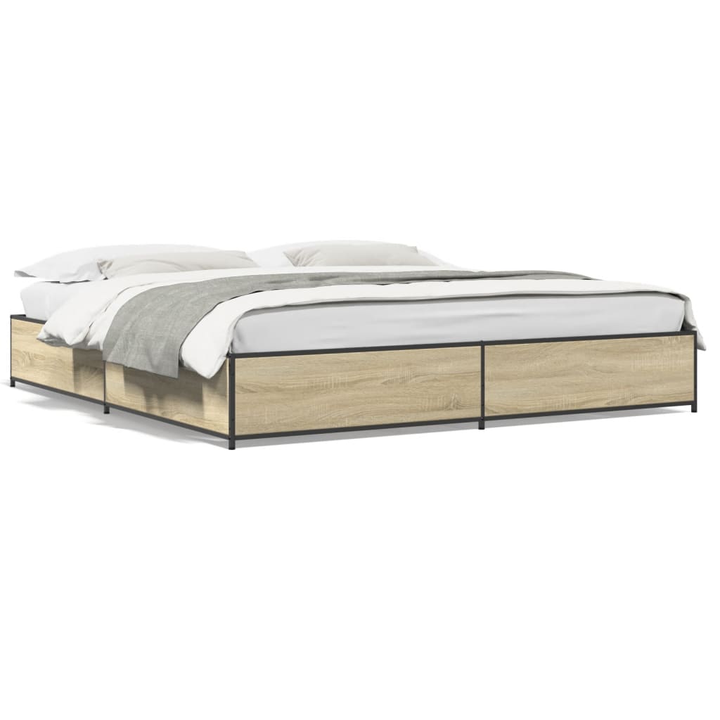 Bed Frame without Mattress Sonoma Oak 180x200 cm Super King