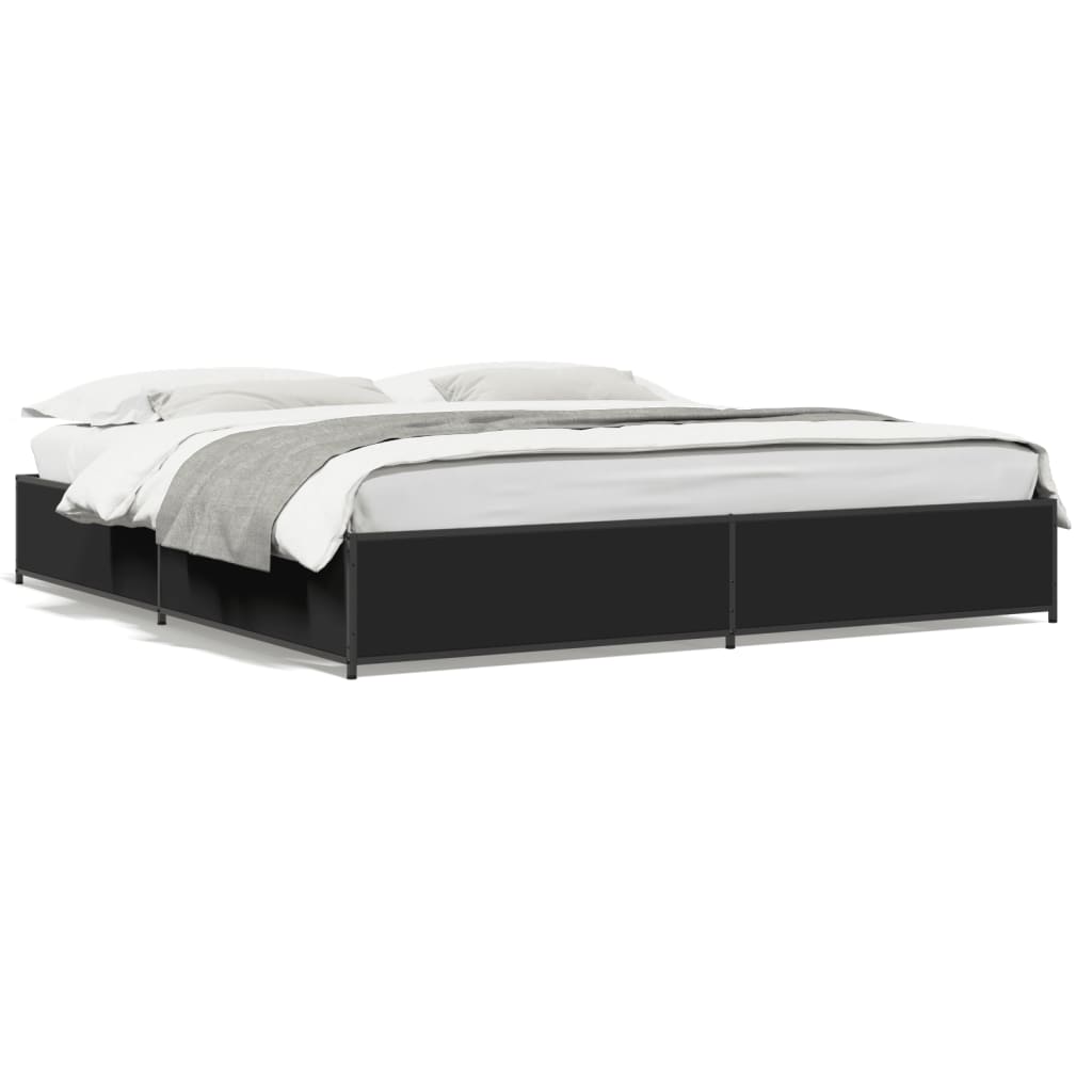 Bed Frame without Mattress Black 160x200 cm