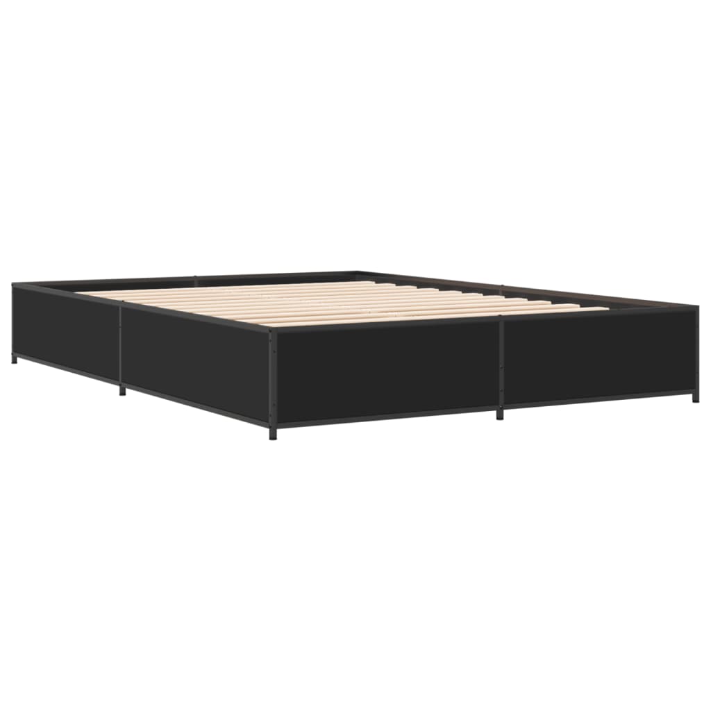 Bed Frame without Mattress Black 140x200 cm